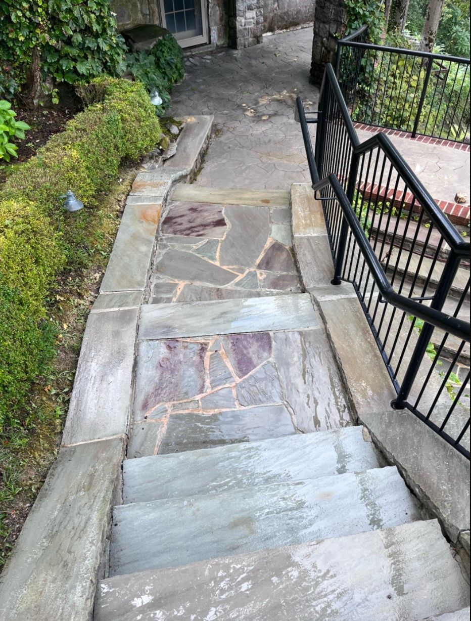 clean steps after power washing