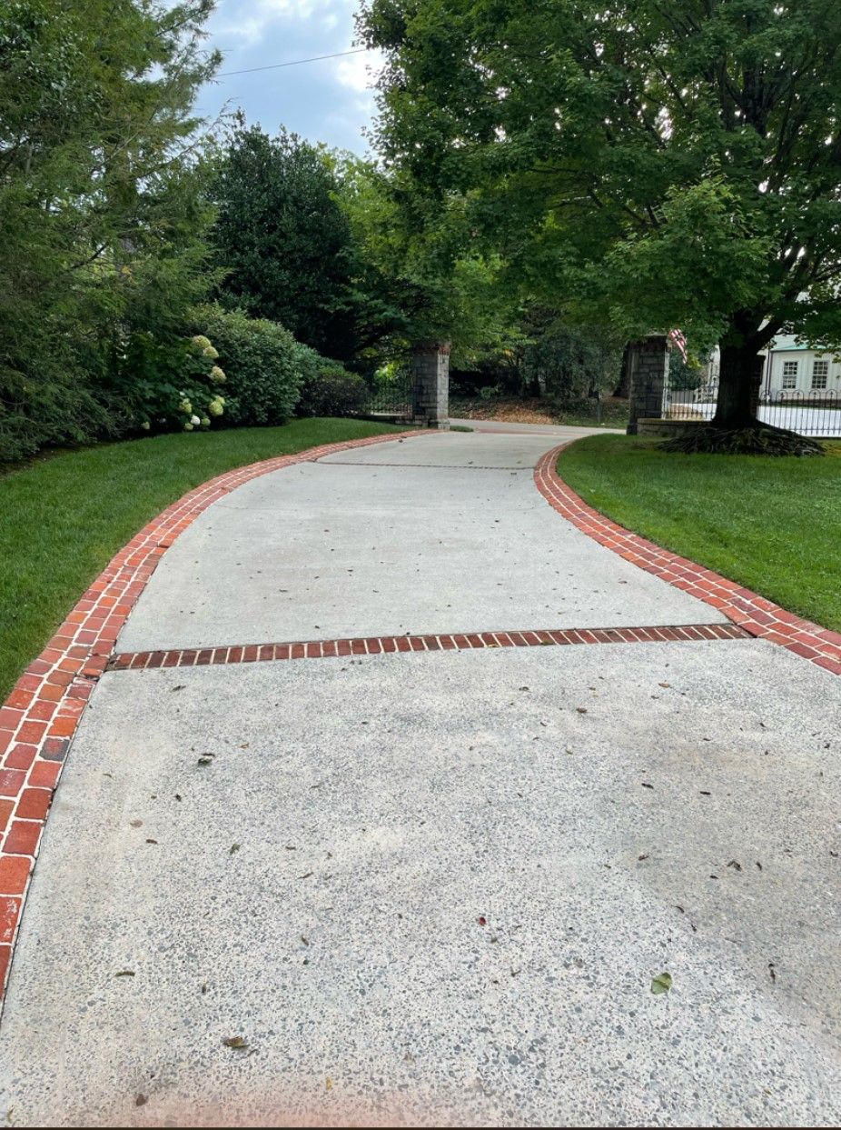 clean driveway after power washing