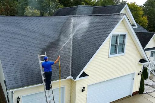 Staff at work - power washing