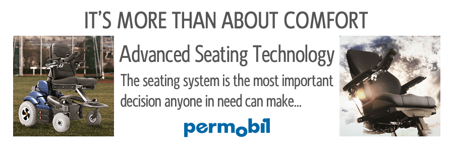 an advertisement for advanced seating technology by Permobil