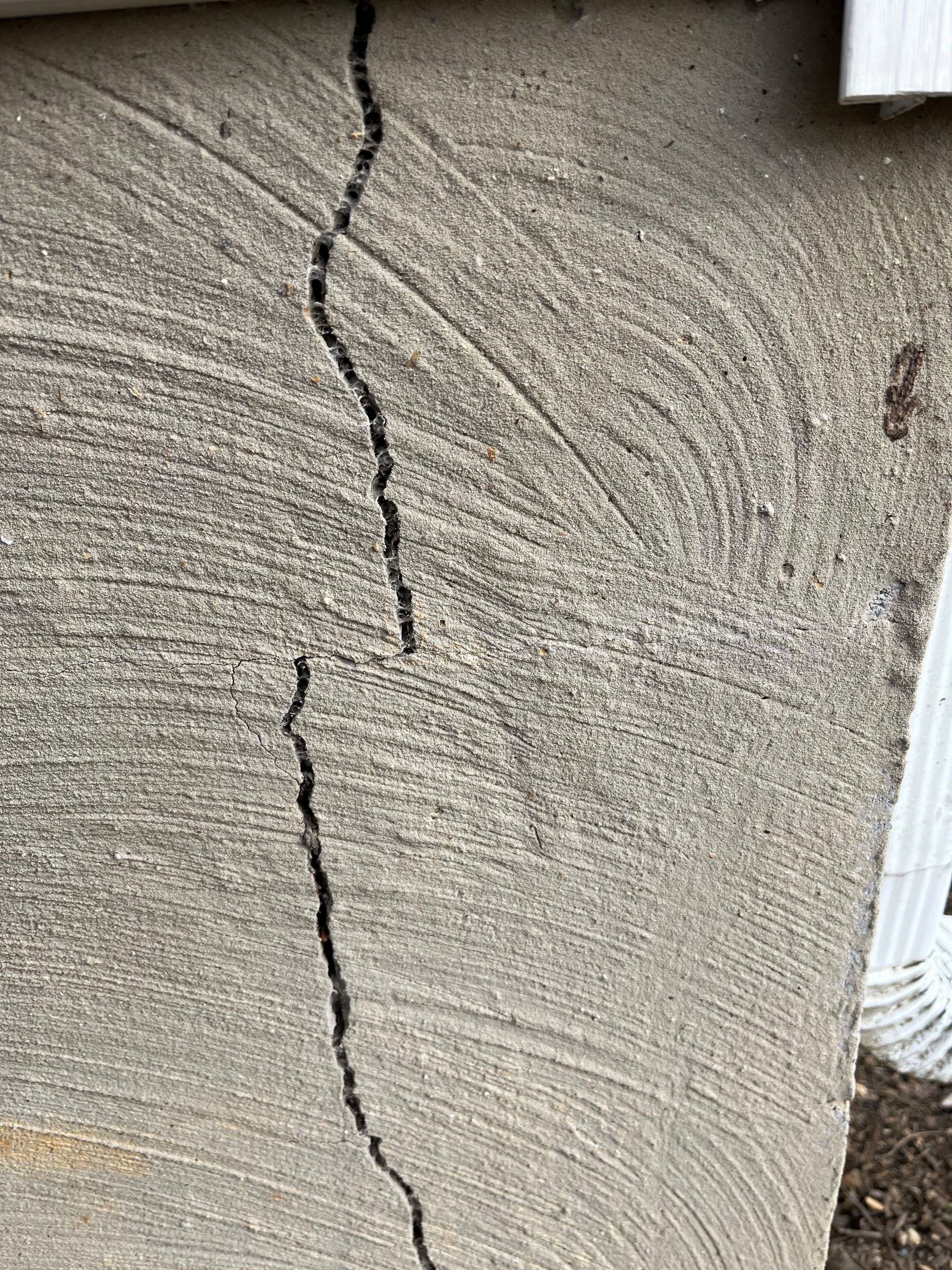 a crack in concrete