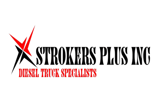Strokers Plus Inc logo with red star-like graphic and “Diesel Truck Specialists” text