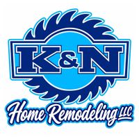 K&N Home Remodeling LLC logo in blue and white with saw blade graphic and bold initials