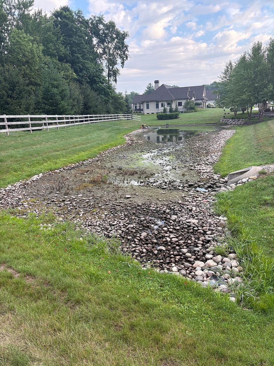 Storm water retention clean out before