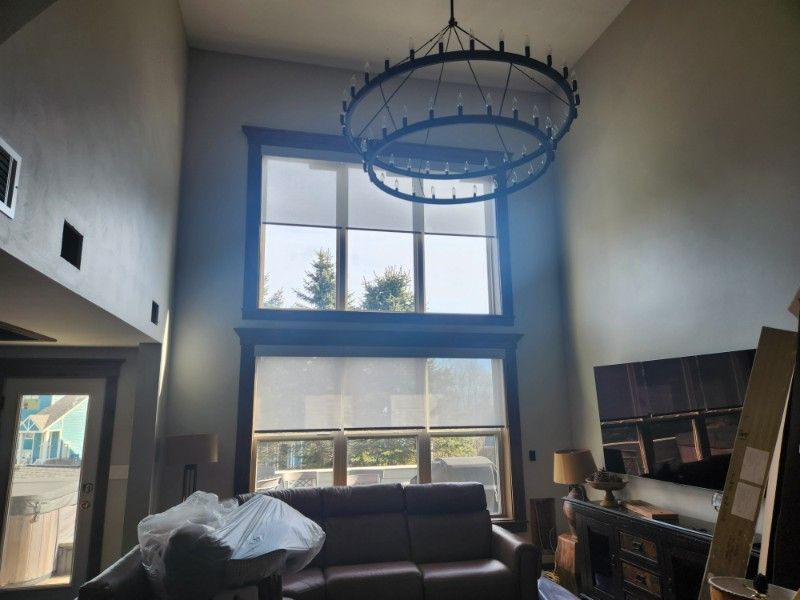 Solar shades with solar panel for charging