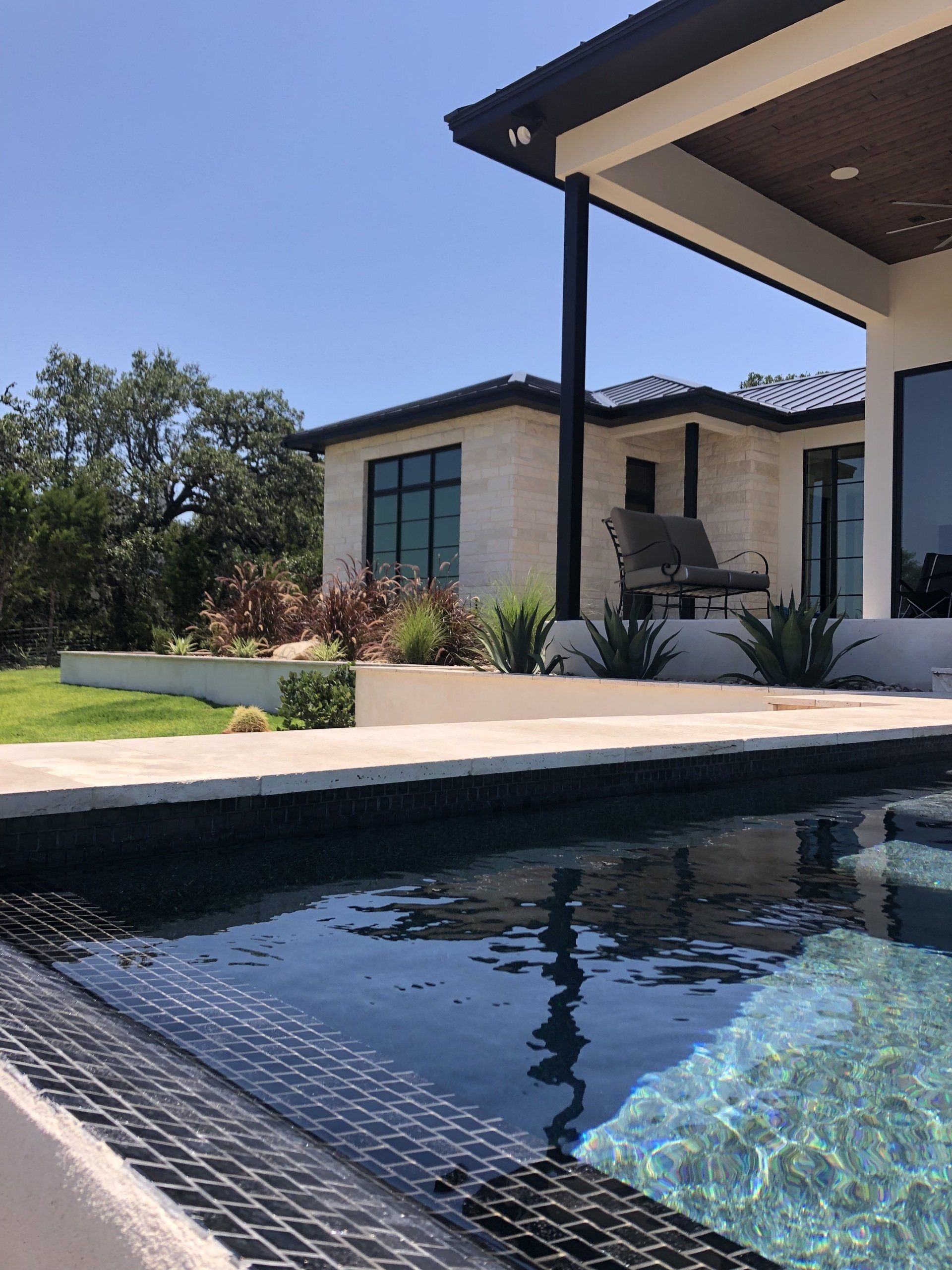Poolside landscaping