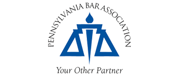 Pennsylvania Bar Association logo: Scales of justice emblem with text