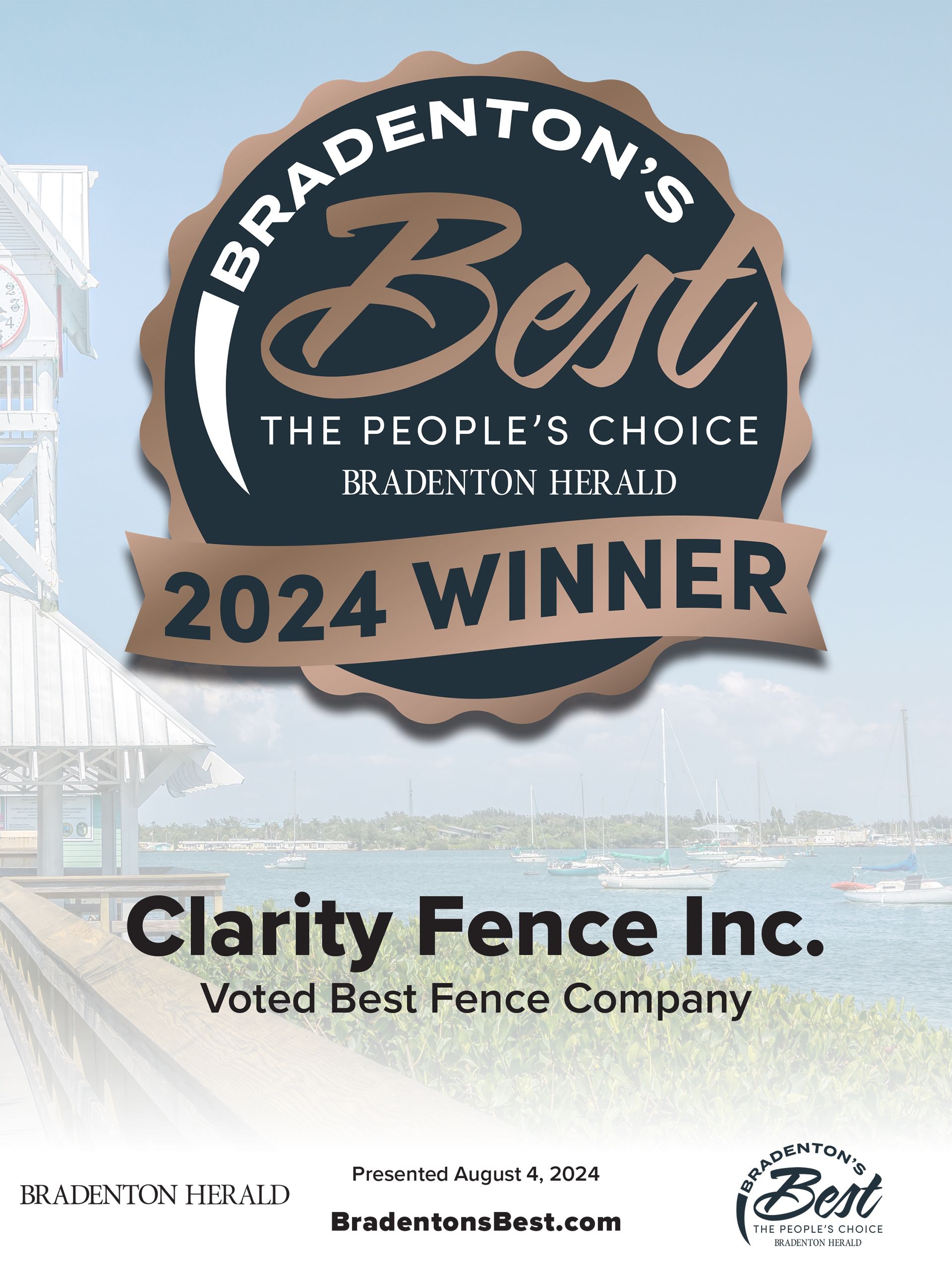 Bradenton's Best 2024 Winner Voted Best Fence Company