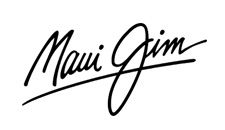 Maui Jim logo in cursive script, black on white.