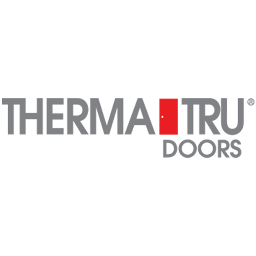 Therma-Tru Doors logo in gray and red on a white background