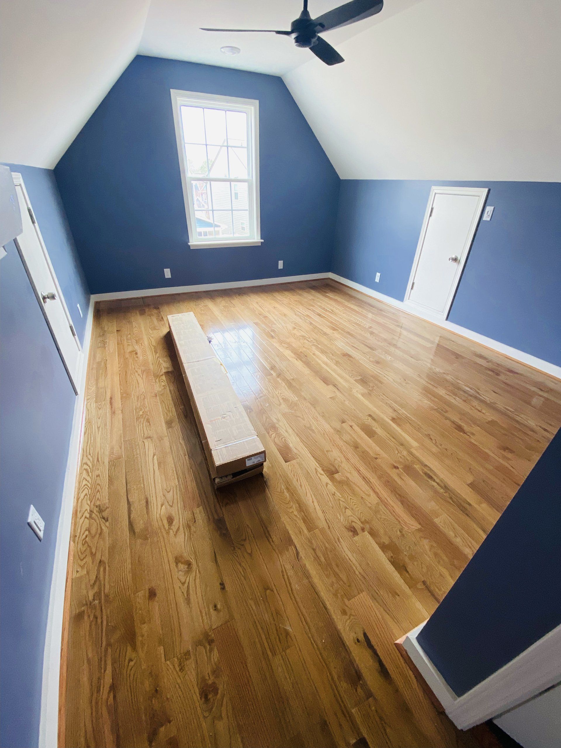 blue and white room interior