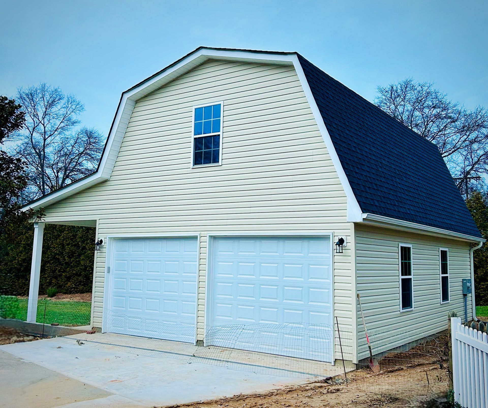big two door detached garage