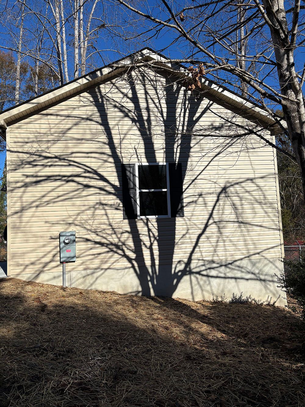 Garage with siding