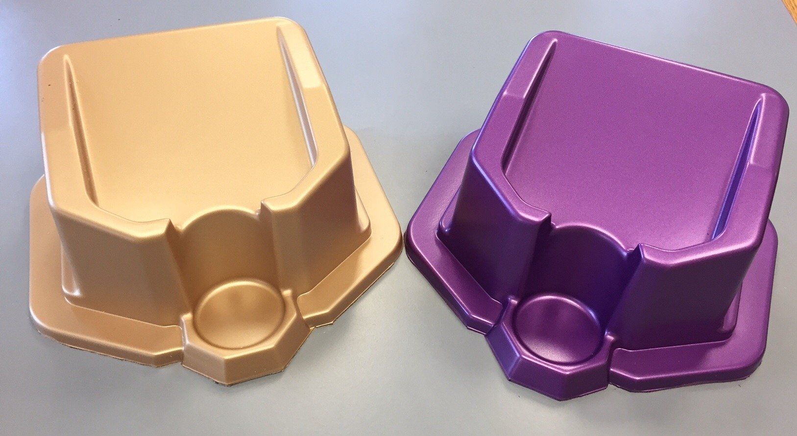 Gold and Purple Plastics
