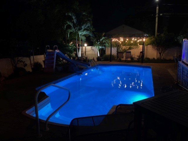 Pool with palm trees