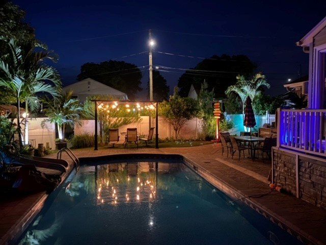 Pool with palm trees