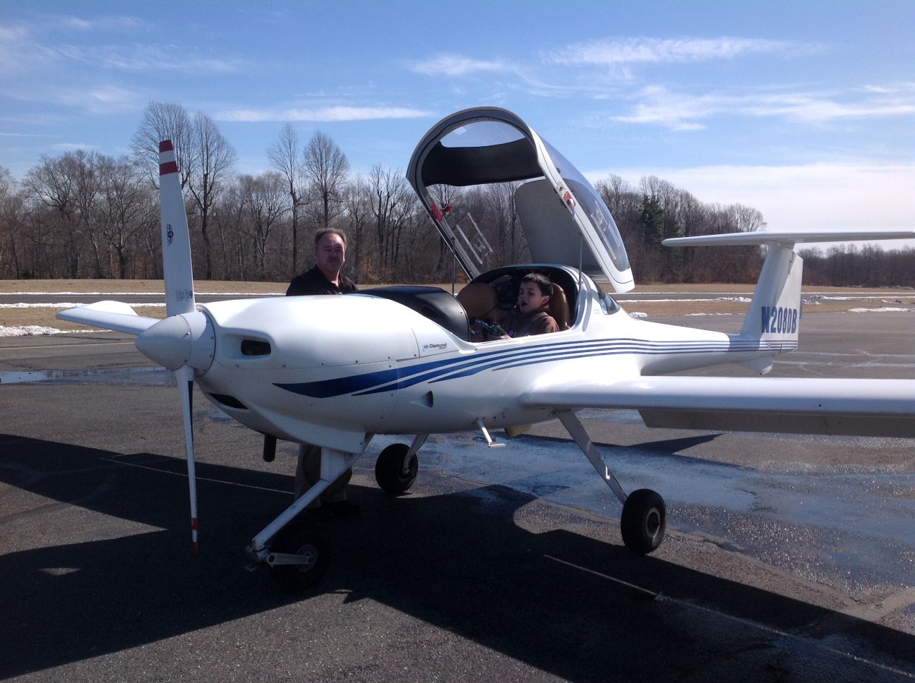 a small plane with the letters nmu on the tail