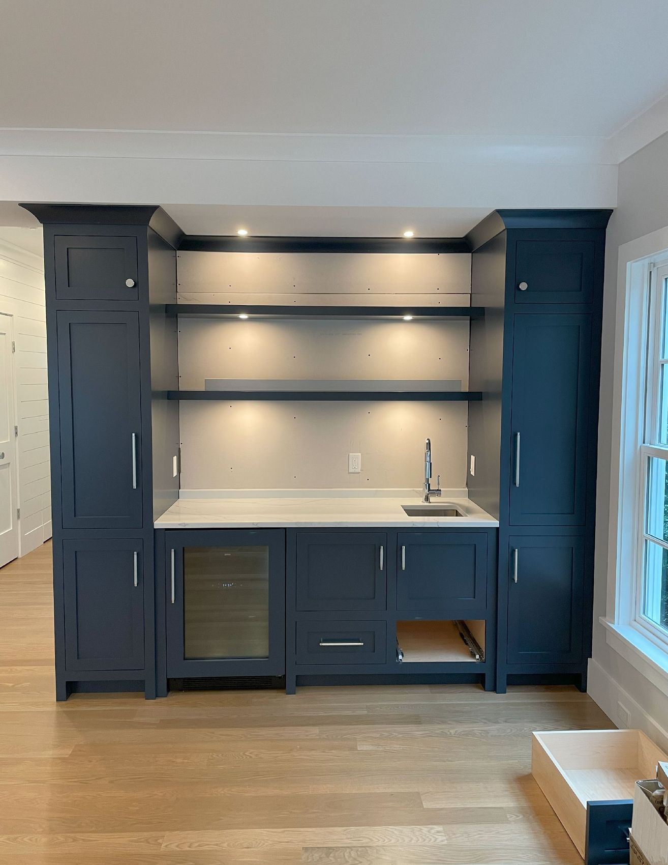 light installation on cabinets