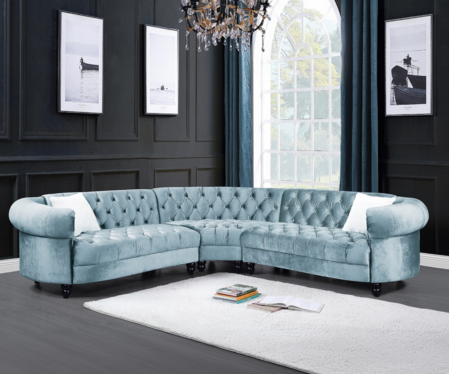 A gray leather recliner couch and chair on a white background.