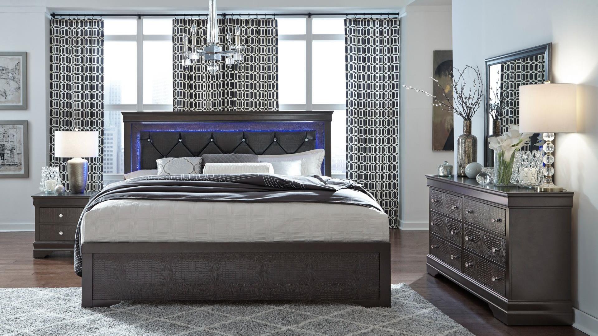 POMPEI METALLIC GREY BEDROOM
