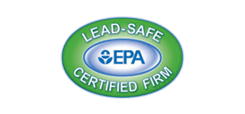 Lead-Safe Certified Firm logo featuring EPA logo within a green oval.