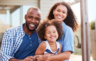 Happy family smiling
