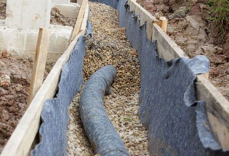 French drain installation