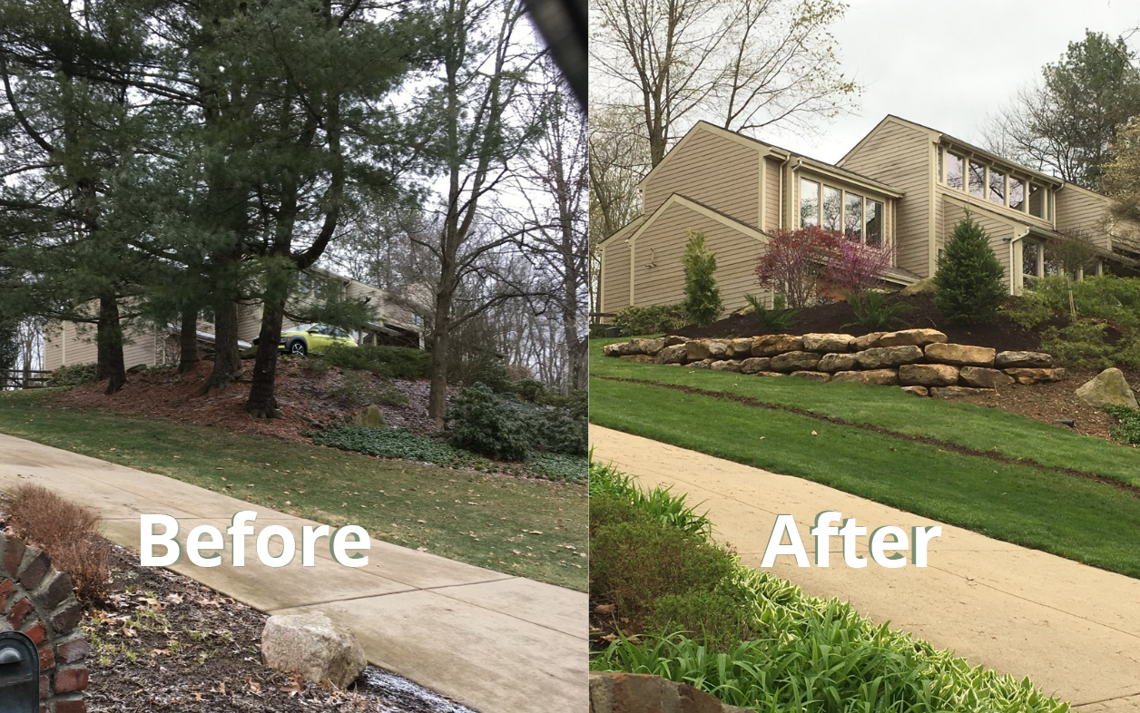 Before and after landscaping