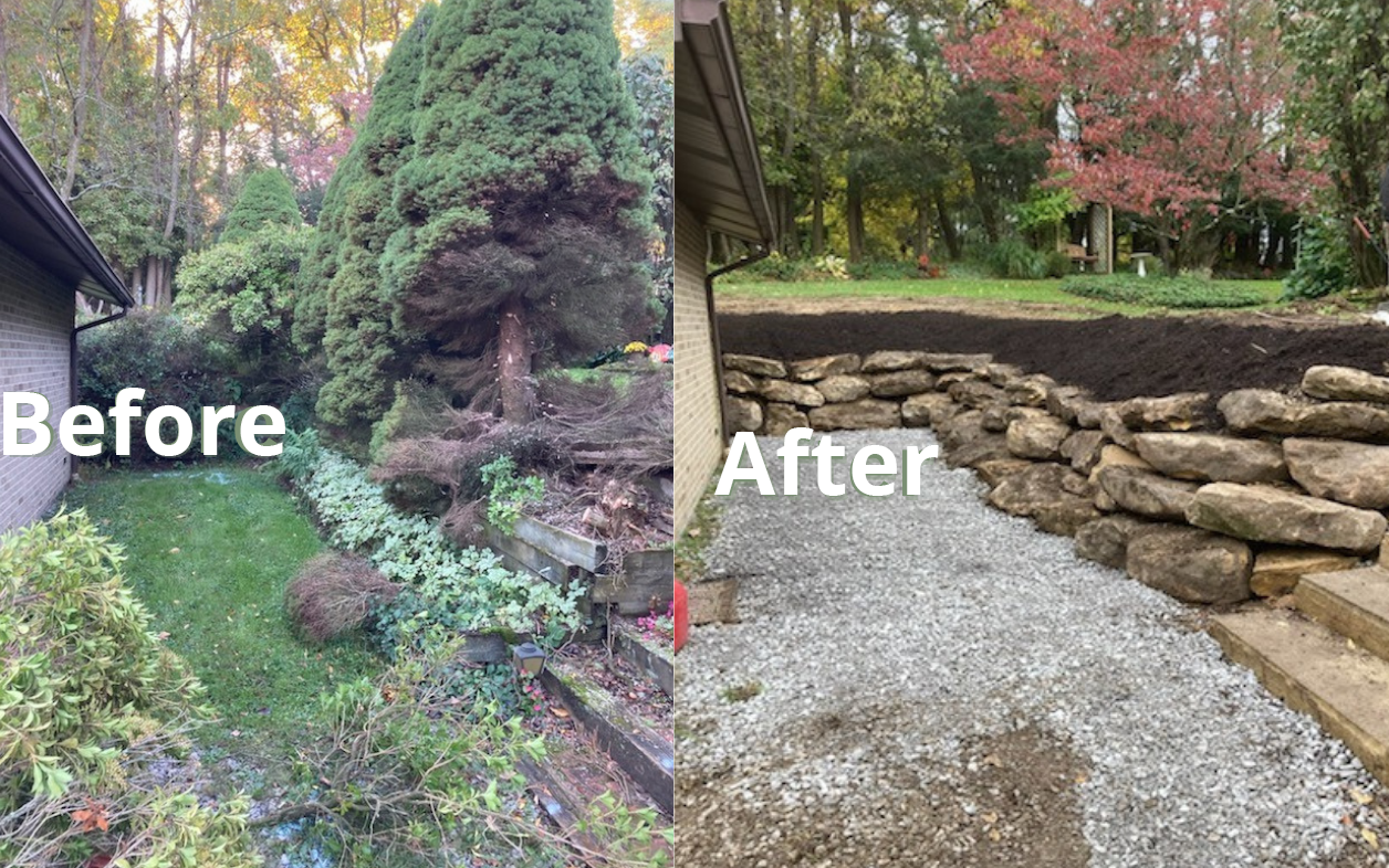 Before and after landscaping