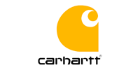A yellow carhartt logo on a white background
