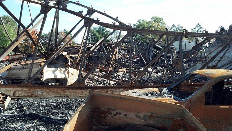 demolished commercial structure