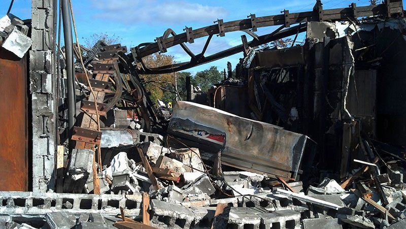 demolished commercial building