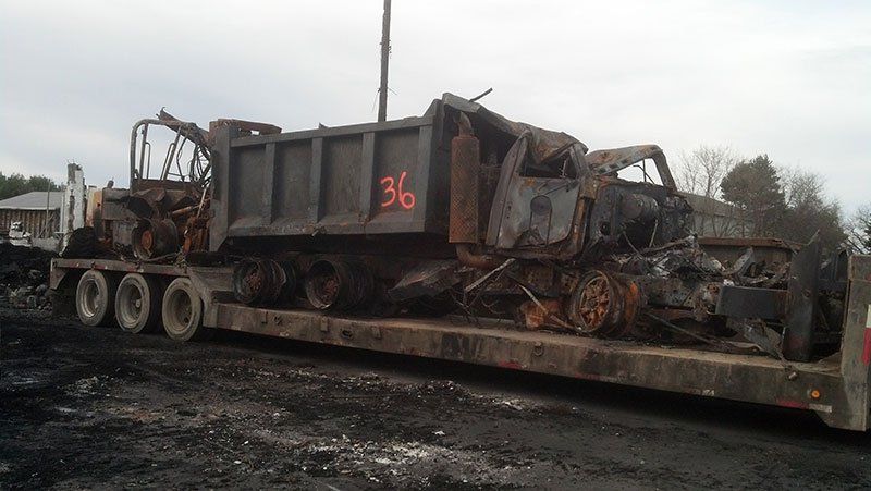 scrap metal of a truck