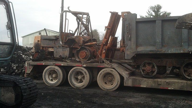 scrap metal of a heavy-duty equipment