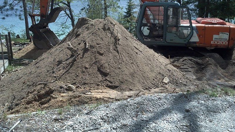 soil and the heavy equipment