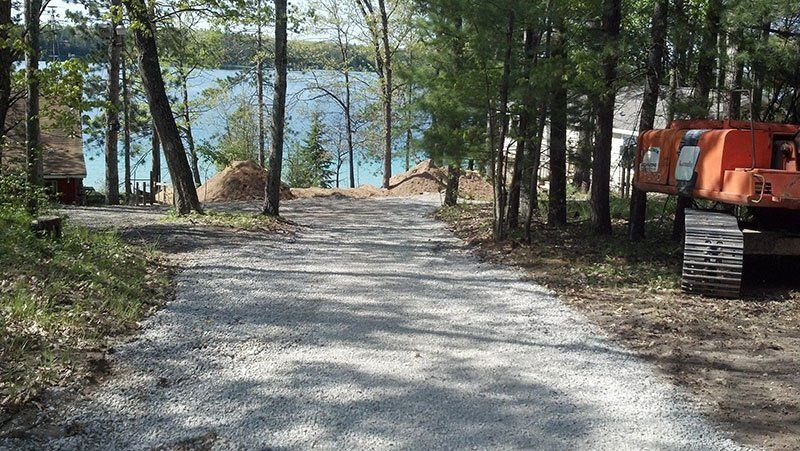 heavy equipment next to the driveway