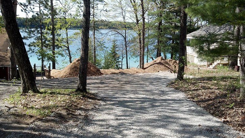 driveway to the demolition site