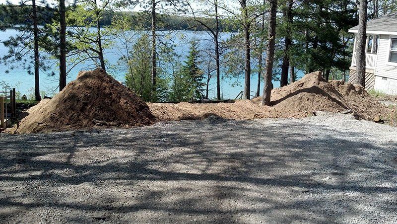 demolition site near the lake