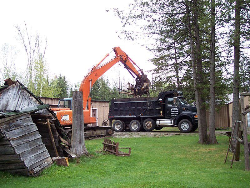 demolition of small cabin