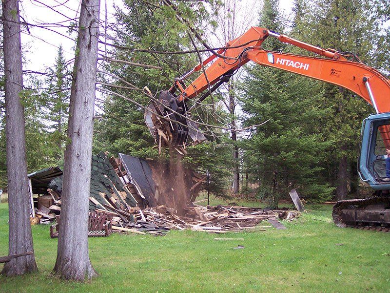 small cabin demolition site