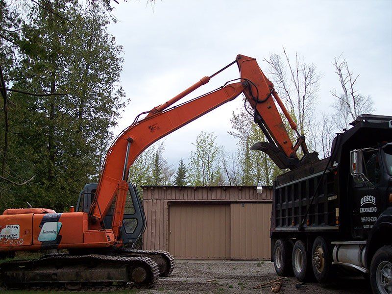 demolition equipment and truck