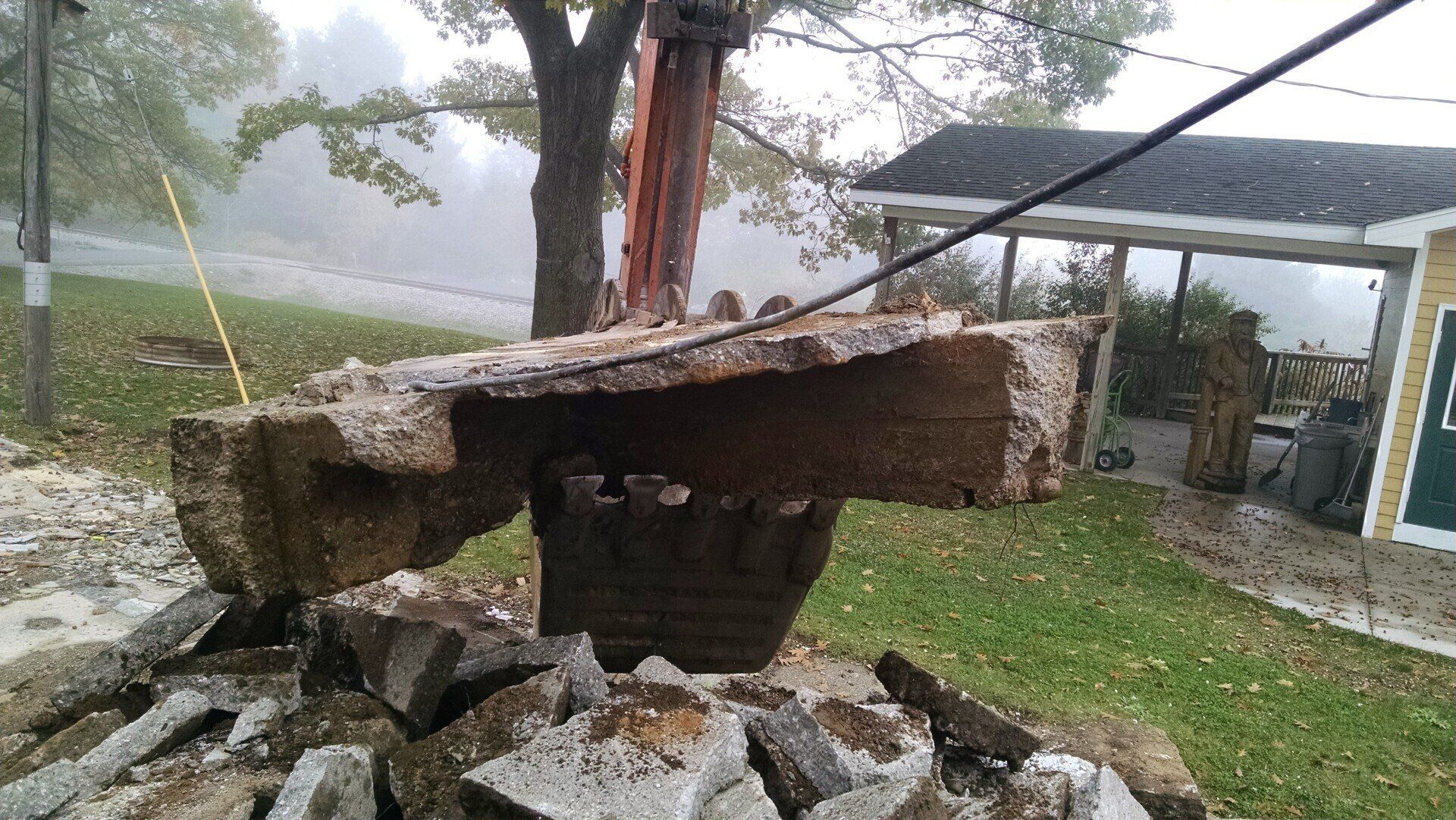 huge demolition debris