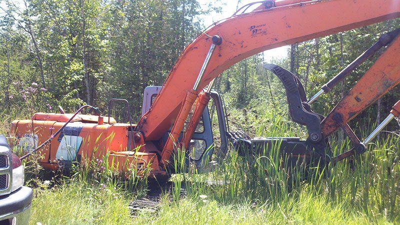 heavy equipment in wet land