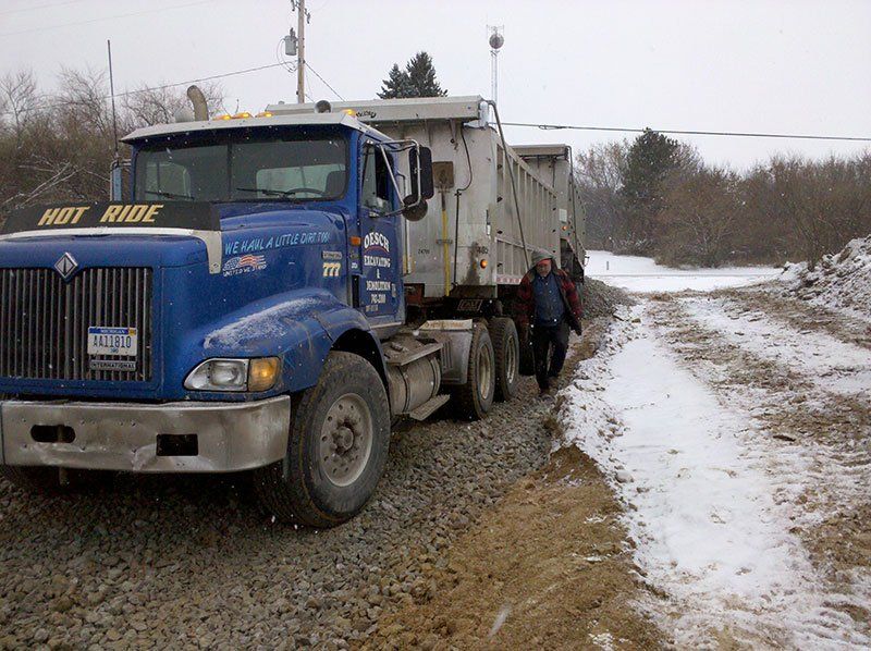 service truck for road building