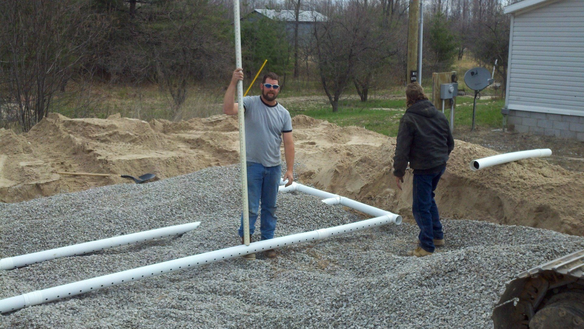 septic system pipe installation
