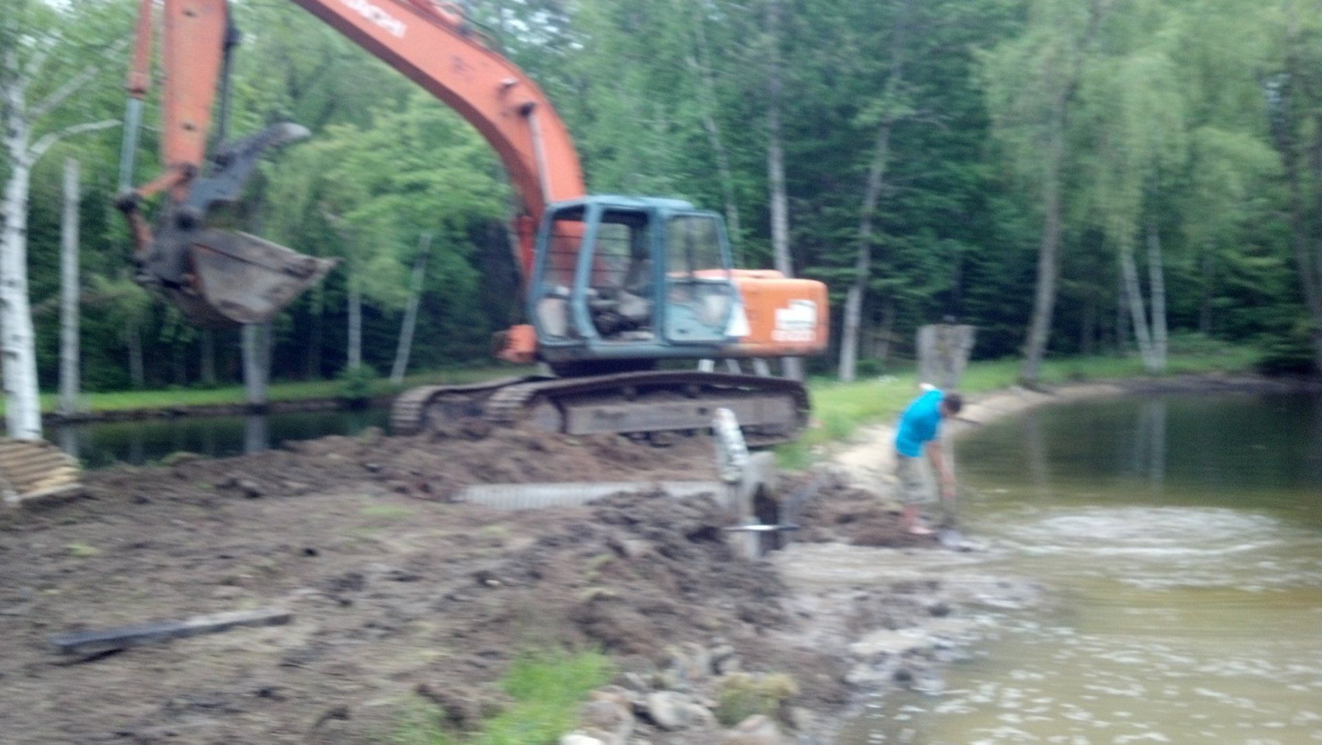 heavy equipment by the river