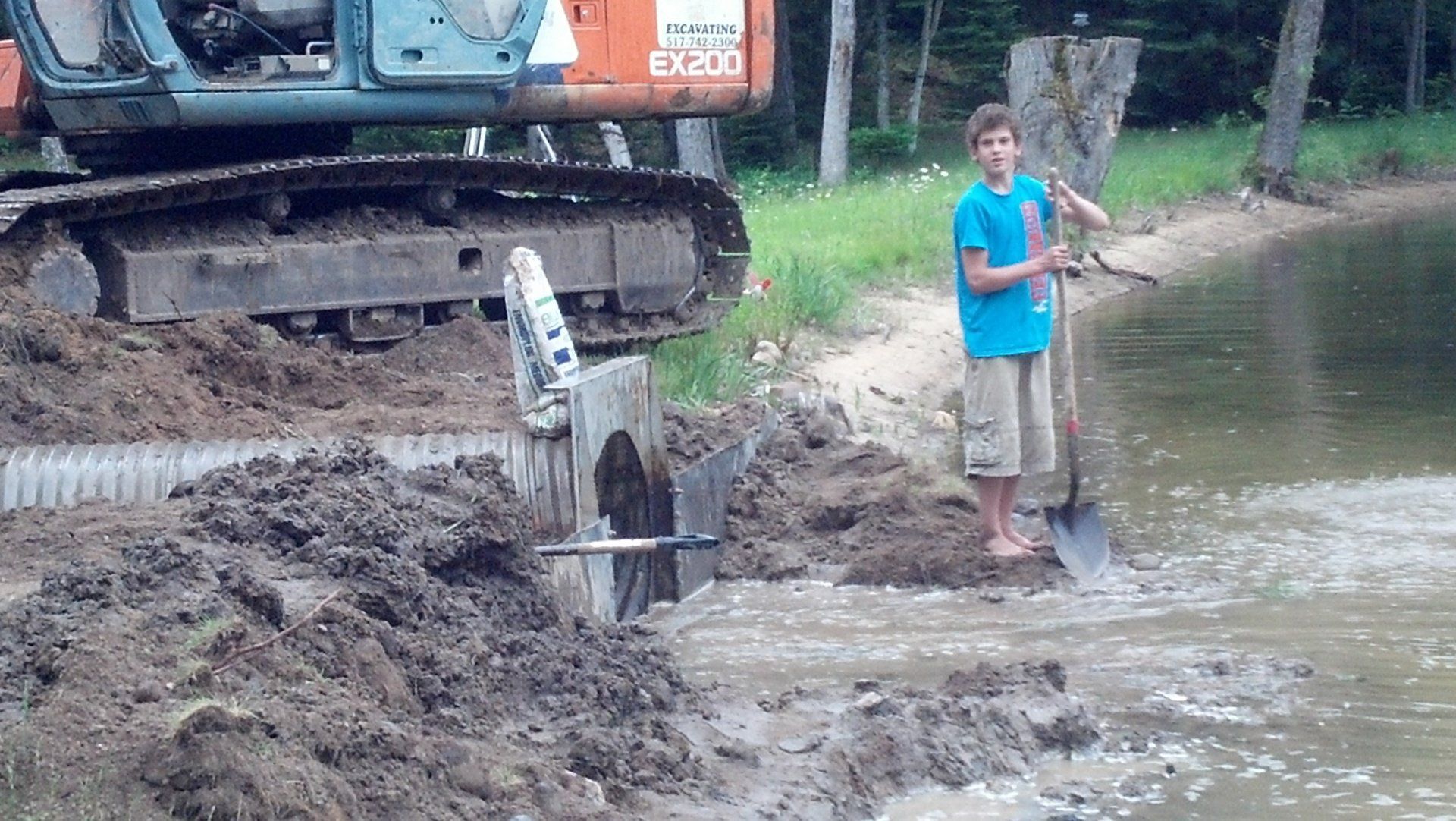 excavation work by the lake
