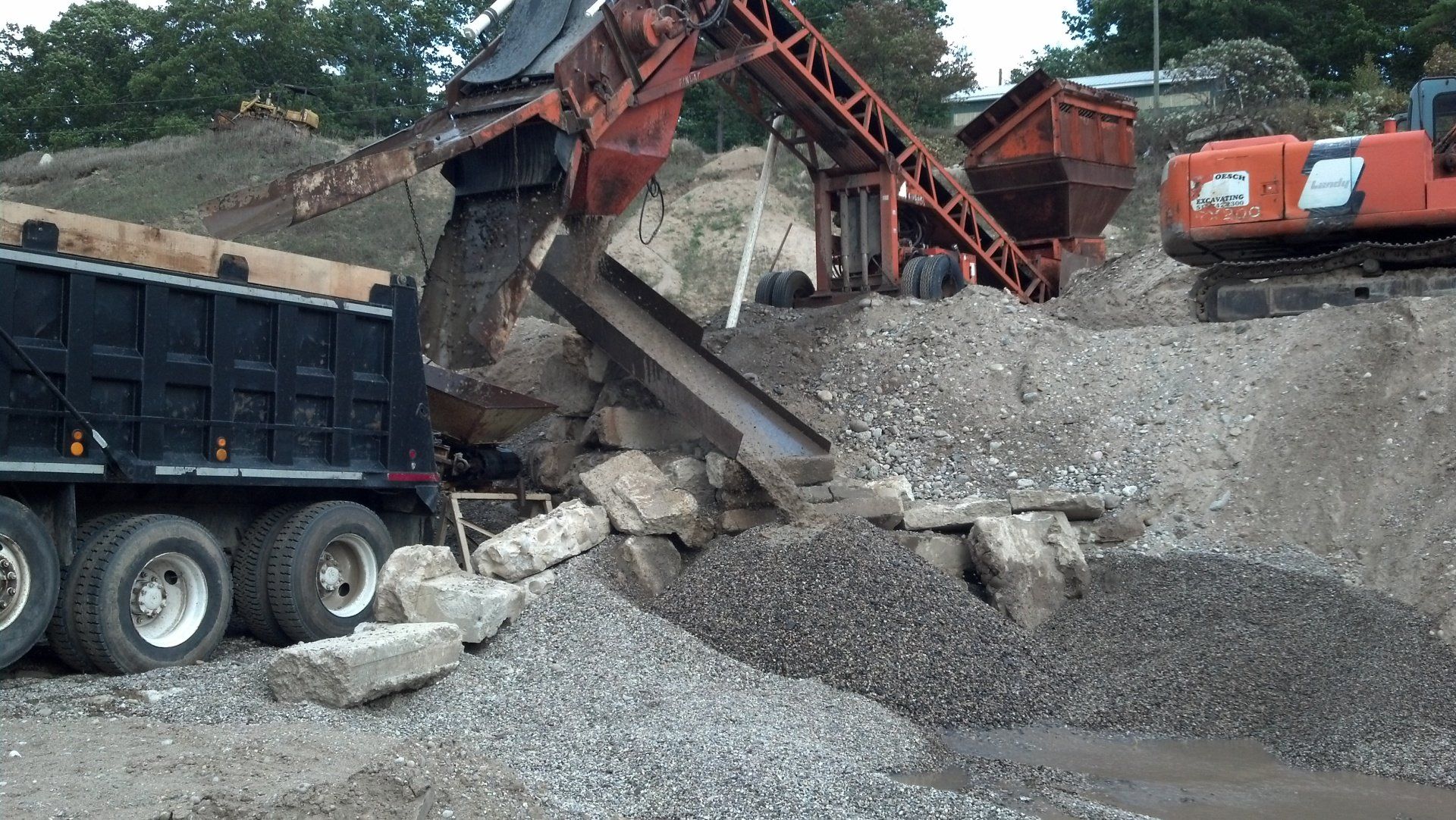 equipment moving topsoil