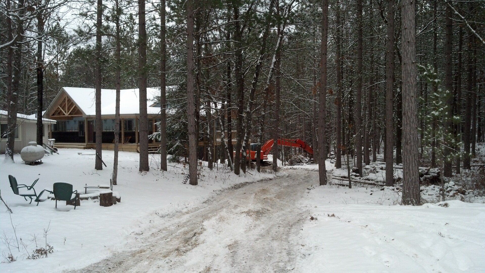 equipment working in the snow