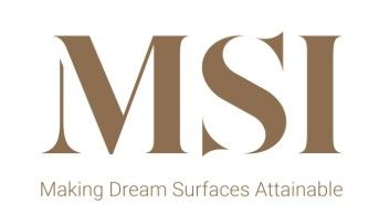 MSI logo with tan letters on a white background, tagline